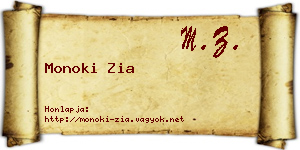Monoki Zia névjegykártya